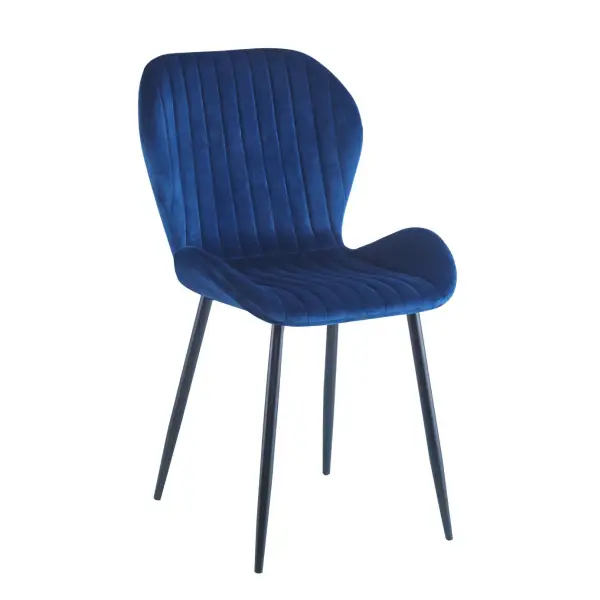 Krzesło tapicerowane niebieski nogi czarny K1-FX